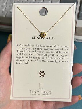 Tiny Tags NWT Sunflower Pendant Necklace 14k Gold Ion Plated Target